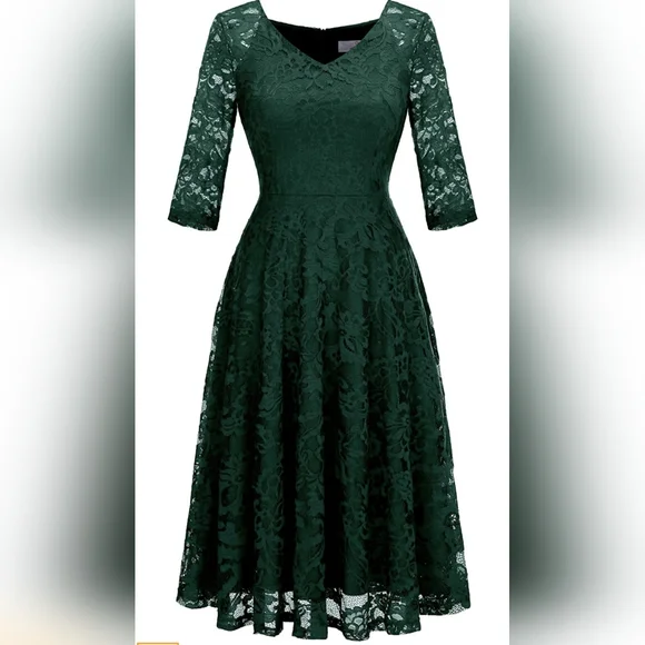 Dresses | Dark Green Lace Bridesmaid Dress | Poshmark